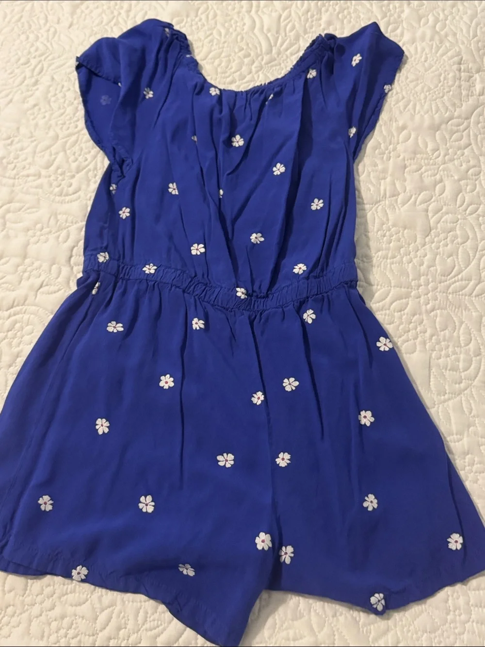 Old Navy Royal Blue Floral Short Sleeve Romper